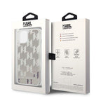 Karl Lagerfeld Liquid Glitter dėklas iPhone 14 Plus – sidabrinis -- iPhone 14 Plus