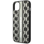 Karl Lagerfeld dėklas iPhone 14 Plus – pilkas, Monogram Stripe