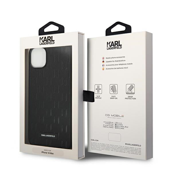 Karl Lagerfeld Saffiano dėklas iPhone 14 Plus – juodas