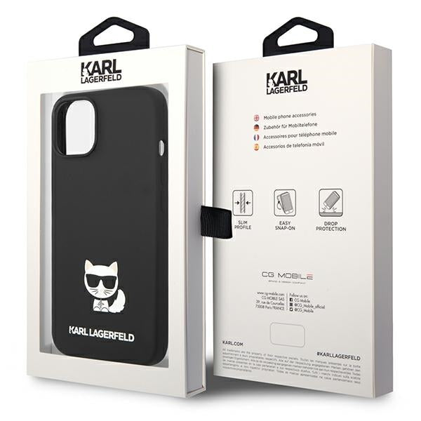 Karl Lagerfeld silikoninis dėklas iPhone 14 Plus – juodas