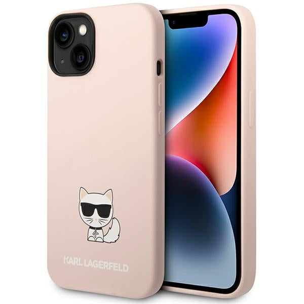 Karl Lagerfeld silikoninis dėklas iPhone 14 Plus – rožinis