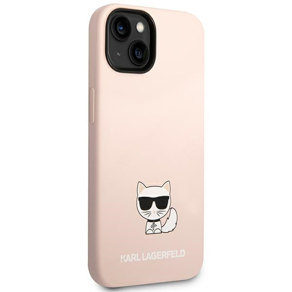 Karl Lagerfeld silikoninis dėklas iPhone 14 Plus – rožinis