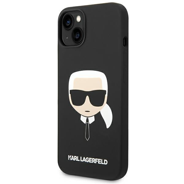 Karl Lagerfeld silikoninis dėklas iPhone 14 Plus – juodas -- iPhone 14 Plus