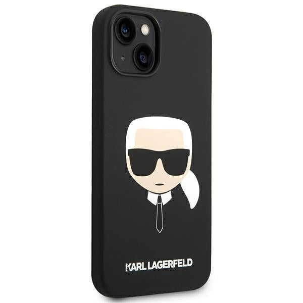 Karl Lagerfeld silikoninis dėklas iPhone 14 Plus – juodas -- iPhone 14 Plus