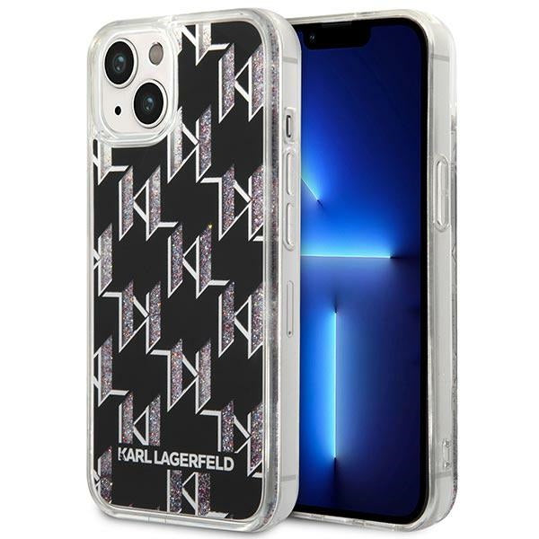 Karl Lagerfeld Liquid Glitter dėklas iPhone 14 – juodas