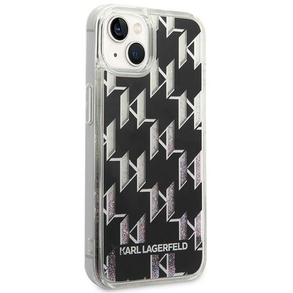 Karl Lagerfeld Liquid Glitter dėklas iPhone 14 – juodas