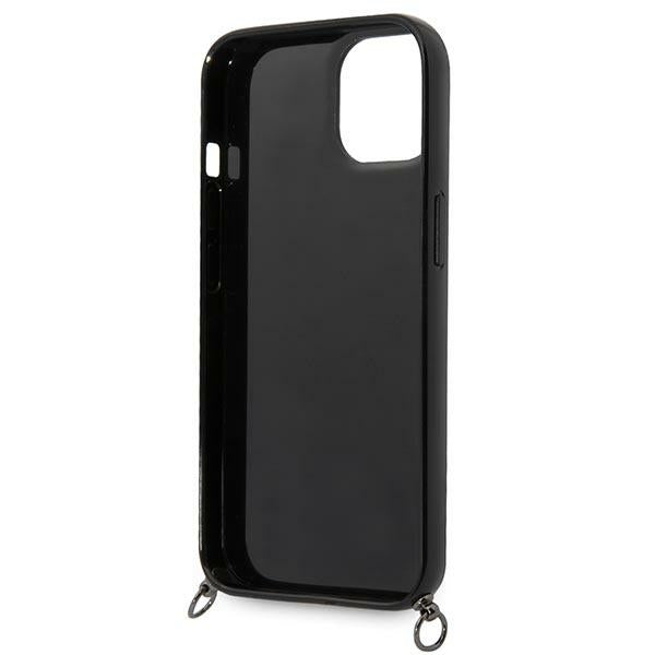 Karl Lagerfeld dėklas iPhone 14 – rožinis su dirželiu