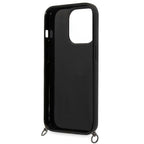 Karl Lagerfeld dėklas iPhone 14 Pro Max – rožinis su dirželiu