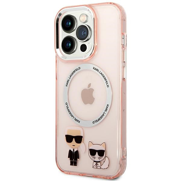 Karl Lagerfeld MagSafe dėklas iPhone 14 Pro – rožinis