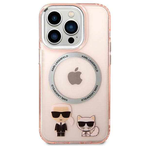 Karl Lagerfeld MagSafe dėklas iPhone 14 Pro – rožinis