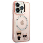 Karl Lagerfeld MagSafe dėklas iPhone 14 Pro – rožinis