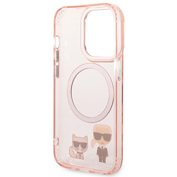 Karl Lagerfeld MagSafe dėklas iPhone 14 Pro – rožinis