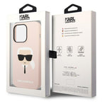 Karl Lagerfeld silikoninis MagSafe dėklas iPhone 14 Pro – rožinis