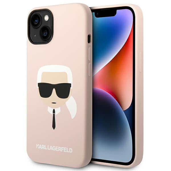 Karl Lagerfeld MagSafe silikoninis dėklas iPhone 14 Plus – rožinis
