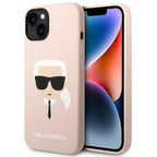 Karl Lagerfeld MagSafe silikoninis dėklas iPhone 14 Plus – rožinis