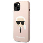 Karl Lagerfeld MagSafe silikoninis dėklas iPhone 14 Plus – rožinis