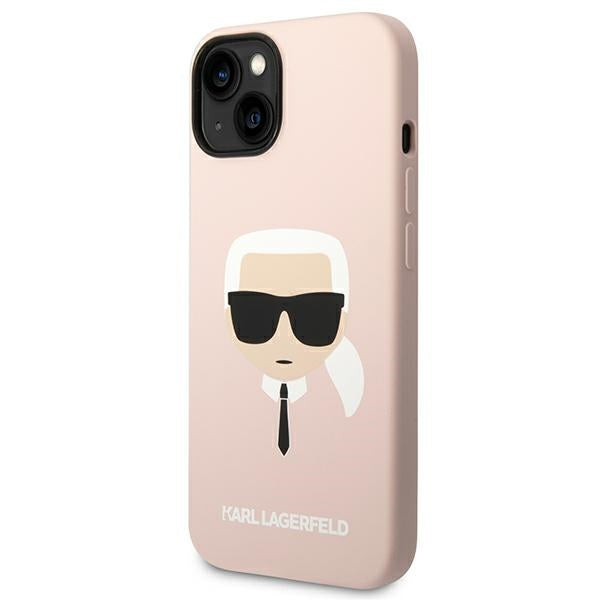 Karl Lagerfeld MagSafe silikoninis dėklas iPhone 14 Plus – rožinis