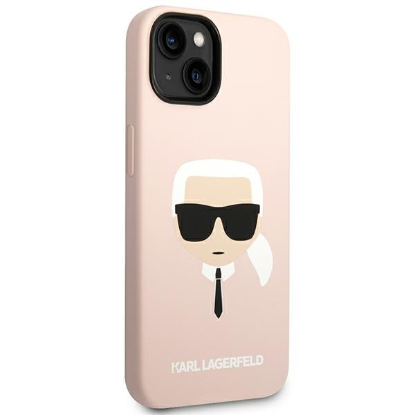 Karl Lagerfeld MagSafe silikoninis dėklas iPhone 14 Plus – rožinis