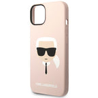 Karl Lagerfeld MagSafe silikoninis dėklas iPhone 14 Plus – rožinis