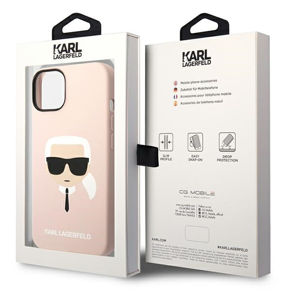 Karl Lagerfeld MagSafe silikoninis dėklas iPhone 14 Plus – rožinis