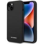 Karl Lagerfeld silikoninis MagSafe dėklas iPhone 14 Plus – juodas