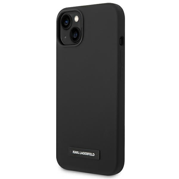 Karl Lagerfeld silikoninis MagSafe dėklas iPhone 14 Plus – juodas