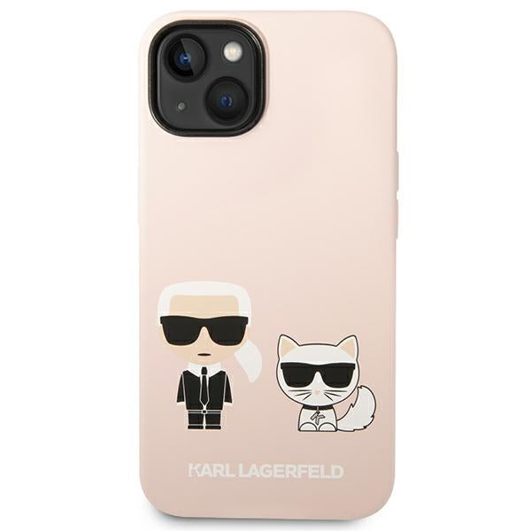Karl Lagerfeld silikoninis MagSafe dėklas iPhone 14 Plus – rožinis