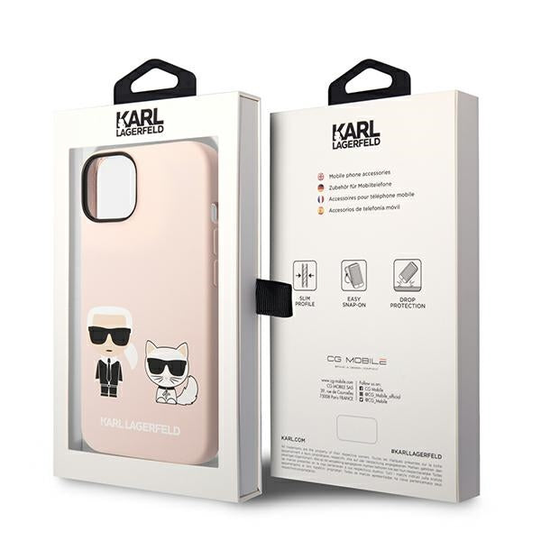Karl Lagerfeld silikoninis MagSafe dėklas iPhone 14 Plus – rožinis