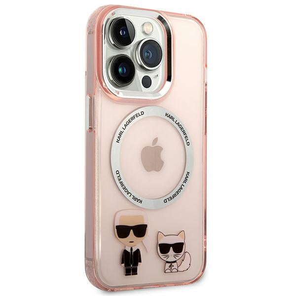 Karl Lagerfeld MagSafe dėklas iPhone 14 Pro Max – rožinis