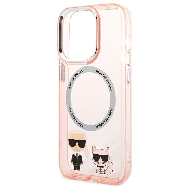 Karl Lagerfeld MagSafe dėklas iPhone 14 Pro Max – rožinis