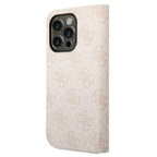 Guess dėklas-knygutė iPhone 14 Pro – rožinis