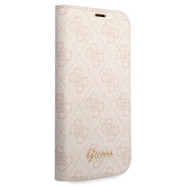 Guess dėklas-knygutė iPhone 14 Pro – rožinis