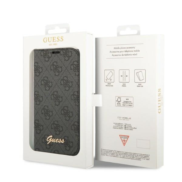 Guess 4G dėklas‑knygutė iPhone 14 Pro Max – juodas -- iPhone 14 Pro Max