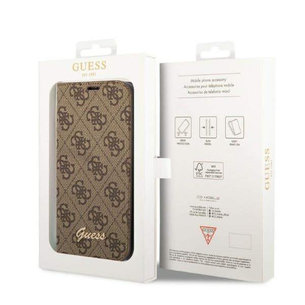Guess BookCase dėklas iPhone 14 Pro Max – rudas