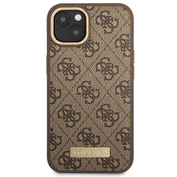 Guess MagSafe dėklas iPhone 14 Plus – rudas