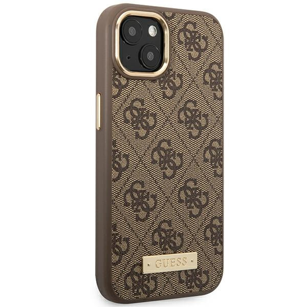 Guess MagSafe dėklas iPhone 14 Plus – rudas