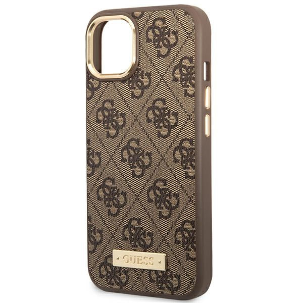 Guess MagSafe dėklas iPhone 14 Plus – rudas