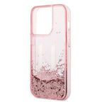 Karl Lagerfeld Liquid Glitter dėklas iPhone 14 Pro – rožinis