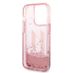 Karl Lagerfeld Liquid Glitter dėklas iPhone 14 Pro – rožinis