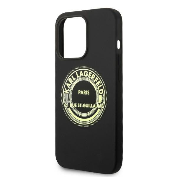 Karl Lagerfeld silikoninis dėklas iPhone 14 Pro – juodas