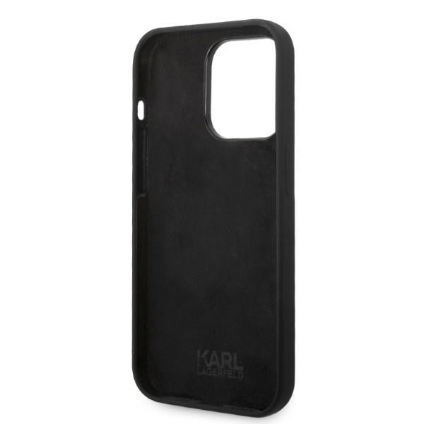 Karl Lagerfeld silikoninis dėklas iPhone 14 Pro – juodas