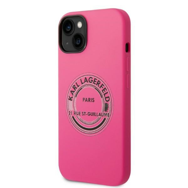 Karl Lagerfeld silikoninis dėklas iPhone 14 Plus – rožinis