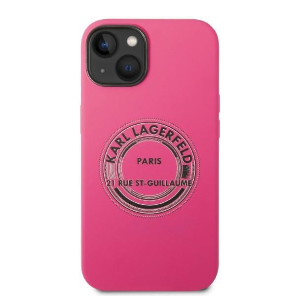 Karl Lagerfeld silikoninis dėklas iPhone 14 Plus – rožinis
