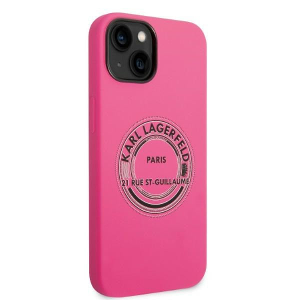 Karl Lagerfeld silikoninis dėklas iPhone 14 Plus – rožinis