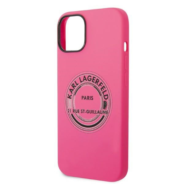 Karl Lagerfeld silikoninis dėklas iPhone 14 Plus – rožinis