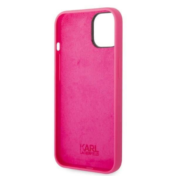 Karl Lagerfeld silikoninis dėklas iPhone 14 Plus – rožinis