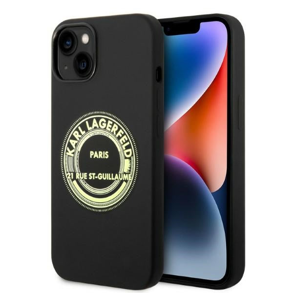 Karl Lagerfeld silikoninis dėklas iPhone 14 Plus – juodas