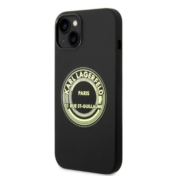 Karl Lagerfeld silikoninis dėklas iPhone 14 Plus – juodas