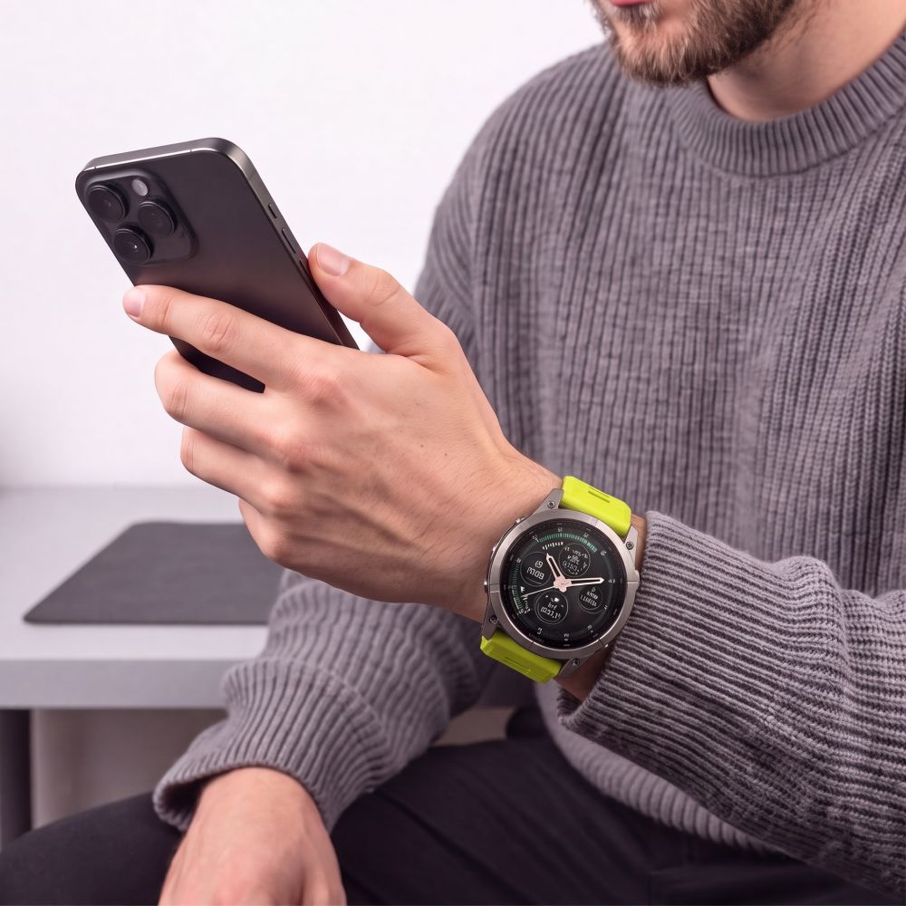 Dirželis Tech-Protect Silicone Garmin Fenix 5 / 6 / 6 Pro / 7 / 8 / 8 Pro / E / 9 / 9 Pro (47 mm), laimo žalias -- Garmin...