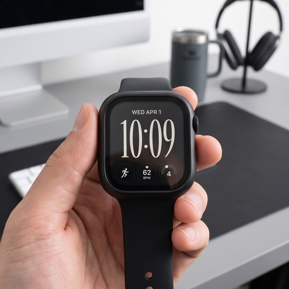 Dėklas Tech-Protect Defense Apple Watch 12 (42 mm), 2 vnt., juodas ir skaidrus -- Apple Watch 12 (42 mm)
